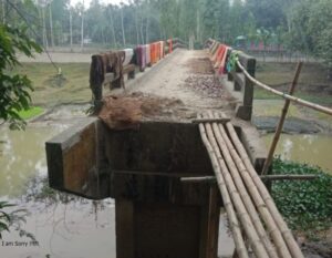 কুড়িগ্রামে ঝুঁকিপূর্ণ বাঁশের সাঁকো: স্কুলগামী শিশুদের জীবনঝুঁকি, ভোগান্তিতে এলাকাবাসী