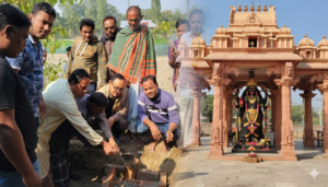 ফুলবাড়ীর নাওডাঙ্গায় গজেরকুটি সার্বজনীন কালি মন্দিরের ভিত্তি স্থাপন