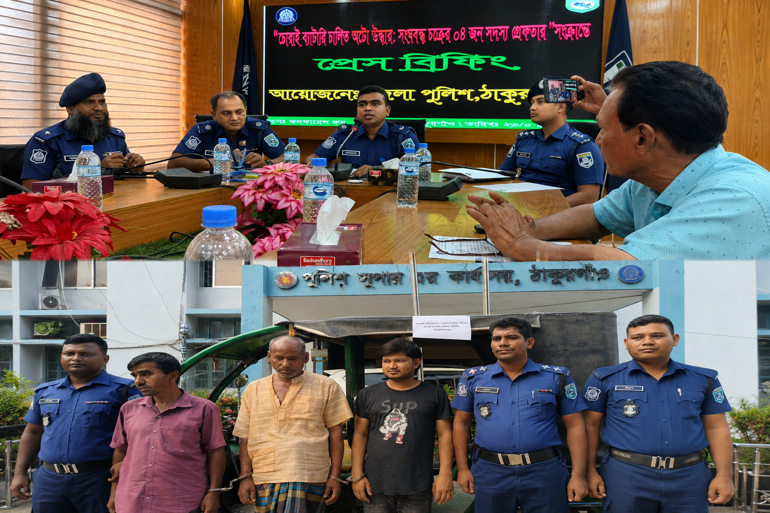 ঠাকুরগাঁওয়ে হাসপাতাল থেকে চরি হওয়া ইজিবাইক উদ্ধার গ্রেপ্তার ৪ 'জেলা পুলিশের বিফিং